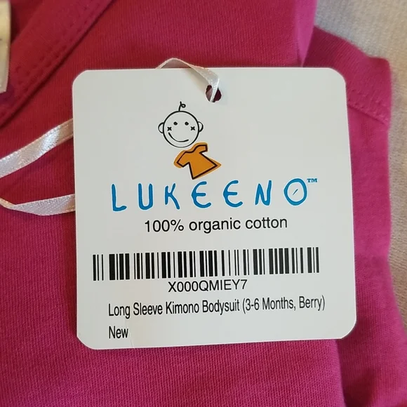 ORGANIC COTTON BABY BODY SUIT SZE 3-6 M IN BERRY - Picture 9 of 9